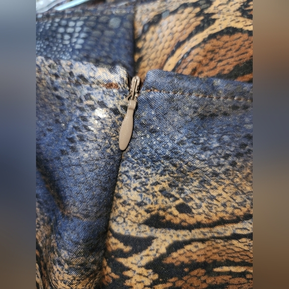 Harlow‎ vintage 3 piece faux leather animal print outfit jacket skirt pants - Picture 9 of 15